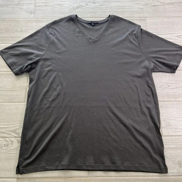 New ROBERT BARAKETT  Gray Iron Pima Cotton, V Neck Short Sleeves Tshirt Size XXL - Picture 1 of 7
